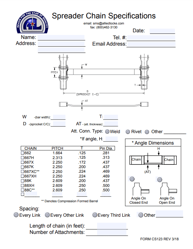 Spreader Chain Form
